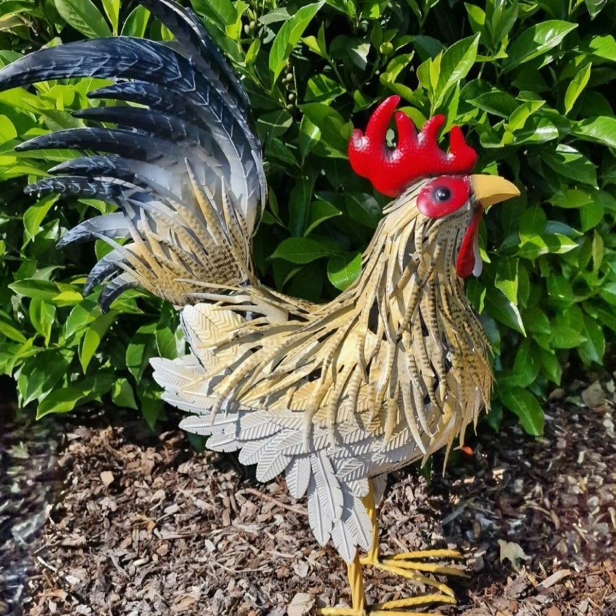 Coq en métal grand modèle